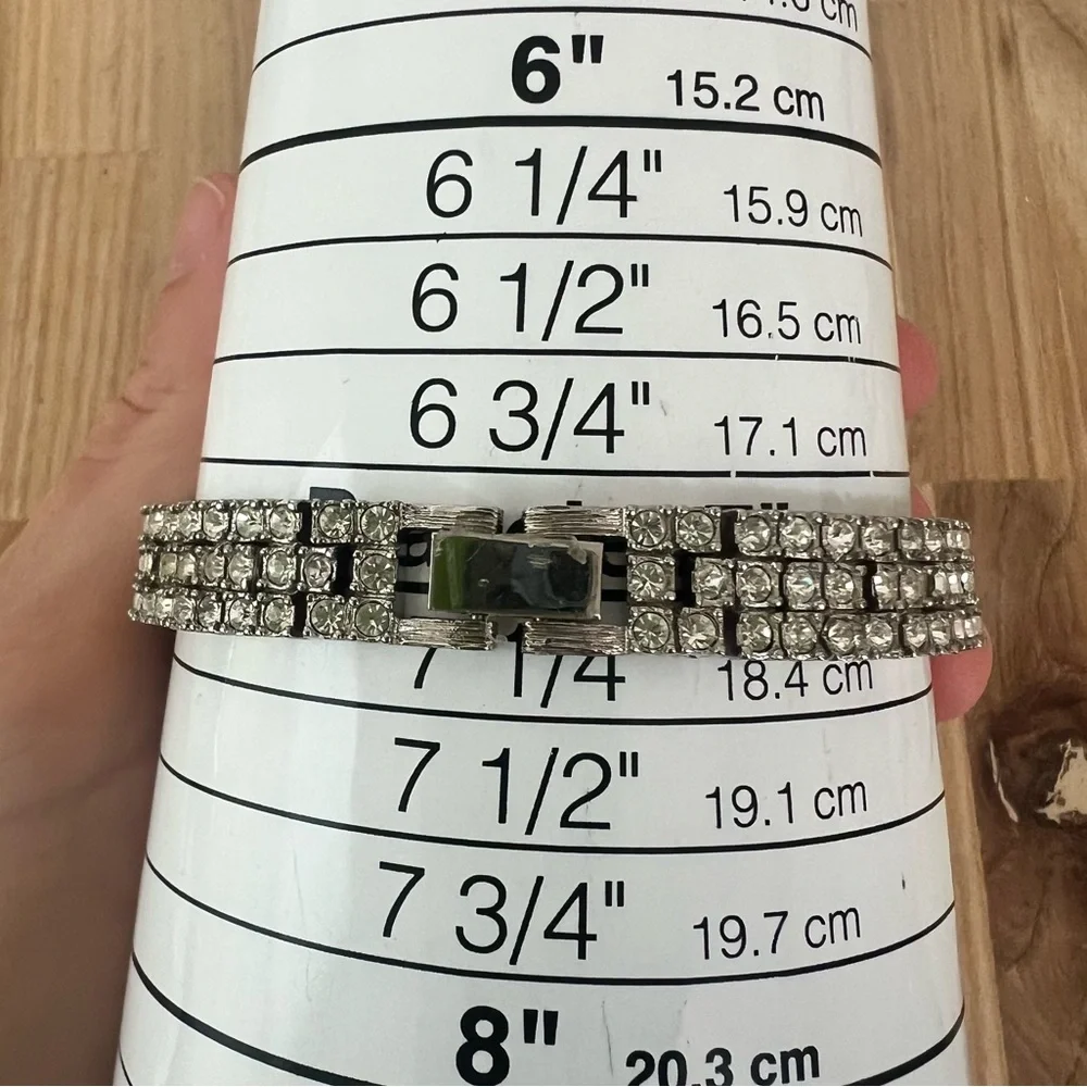 Suzanne somers rhinestone cocktail bracelet dress watch NEW BATTERY